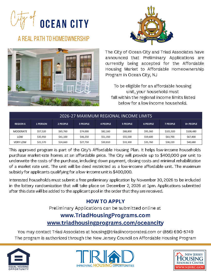Ocean City MTA Application Flyer